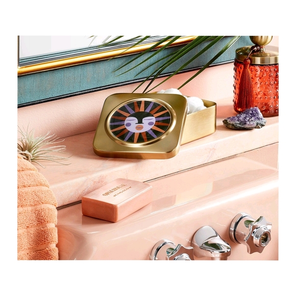 Opalhouse Jungalow Sun Face Gold Finish Lidded Box NWT 2"H x 5"W - Picture 4 of 6